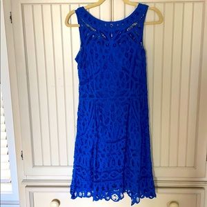 Lilly Pulitzer Royal Blue Crochet Dress, S